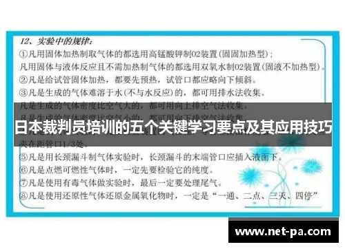 日本裁判员培训的五个关键学习要点及其应用技巧